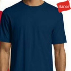 Hanes BeefyT Navy Short Sleeve T Shirt Size Large NEW Sold by the each Warm